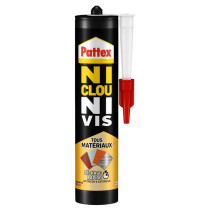 Cartouche colle tous matériaux séchage rapide Ni Clou Ni Vis Pattex 390g