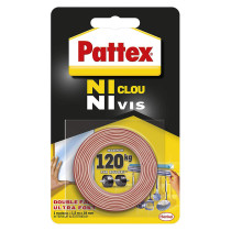 Adhésif double face rouge Ni Clou Ni Vis Pattex 120kg