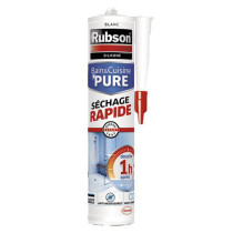 Mastic silicone Bain & cuisine séchage rapide 1h blanc Rubson 280ml