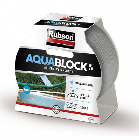 Ruban adhésif d'étanchéité Aquablock gris Rubson 10m