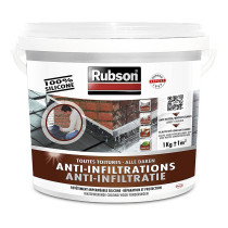 Revêtement anti-infiltrations toitures 100% silicone blanc Rubson 1m2 1kg