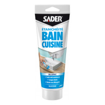 Mastic silicone bain & cuisine blanc Sader 200ml
