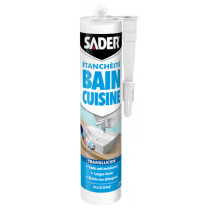 Mastic silicone bain & cuisine translucide Sader 280ml