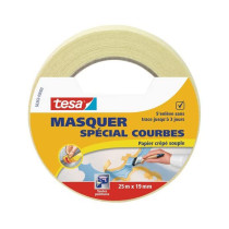 Adhésif de masquage peinture spécial courbes Tesa 25m x 19mm