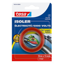 Adhésif isolation électrique rouge Tesa 10m x 15mm