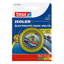 Adhésif isolation électrique vert et jaune Tesa 10m x 15mm