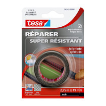 Ruban toile adhésive de réparation noir Tesa 2.75m x 19mm