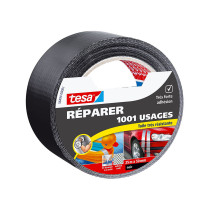 Adhésif toile de réparation 1001 usages noir Tesa 25m x 50mm