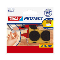 Pack de 9 patins en feutre brun Tesa diamètre 26mm