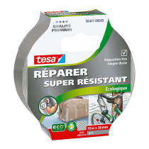 Ruban de réparation toile adhésive Extra Power Eco gris Tesa 10m x 38mm