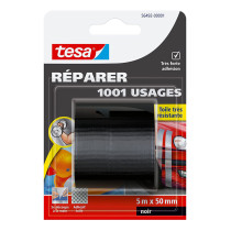 Adhésif toile de réparation 1001 usages noir Tesa 5m x 50mm