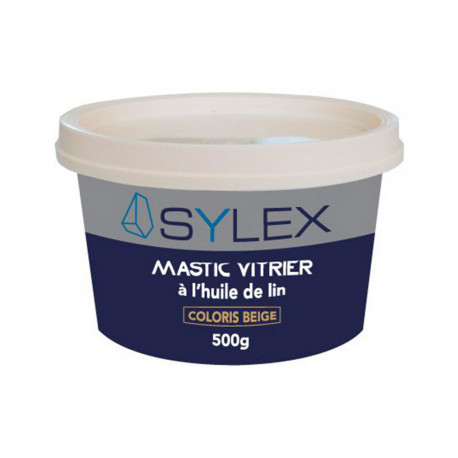 Mastic vitrier à l'huile de lin coloris beige Sylex 500g