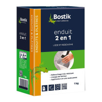 Enduit 2 en 1 lisse et rebouche Bostik 1kg