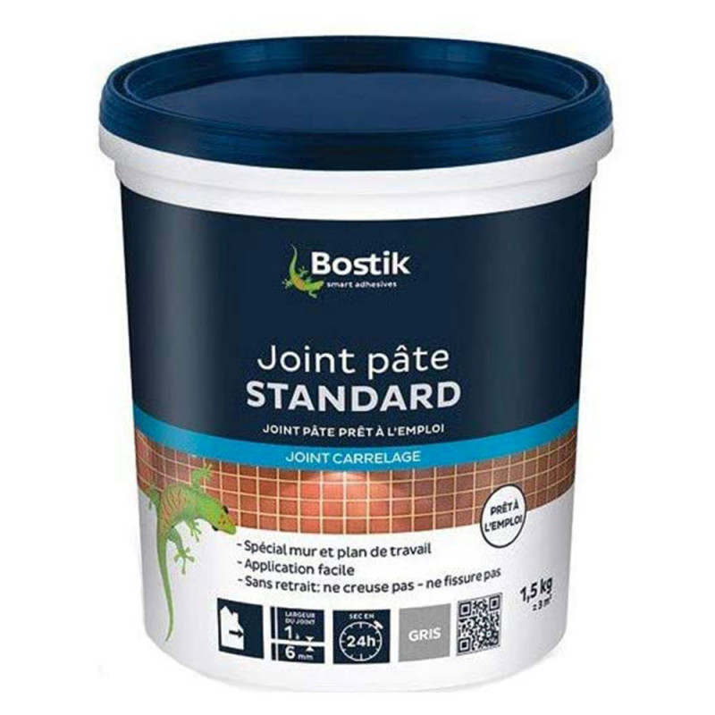 Joint pâte carrelage standard gris Bostik 1,5kg