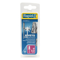 Boite 50 rivets haute performance + foret Rapid - Ø 3.2 x 8mm - aluminium
