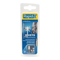 Boite 50 rivets haute performance + foret Rapid - Ø 4.8 x 10mm - aluminium