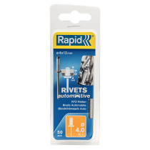 Boite 50 rivets automobile + foret Rapid - Ø 4 x 12mm – aluminium