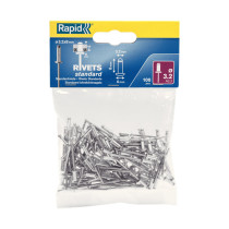 Boite 100 rivets Rapid - Ø 3.2 x 8mm - aluminium