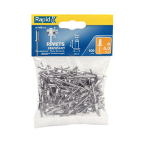 Boite 100 rivets Rapid - Ø 4 x 8mm - aluminium