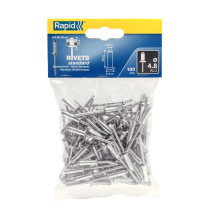 Boite 100 rivets Rapid - Ø 4.8 x 16mm - aluminium