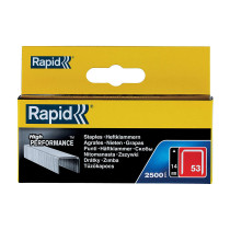 Boite 2500 agrafes fil fin Rapid - 53/14mm - acier galvanisé