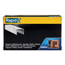 Boite 5000 agrafes fil plat Rapid - 12/16mm - acier galvanisé