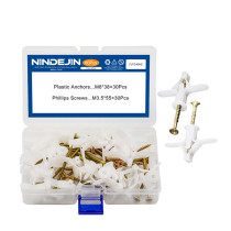 Coffret 60 vis + chevilles polypropylène matériaux creux