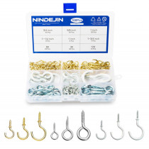 Coffret 168 pitons + crochets d\'armoire à filetage bois