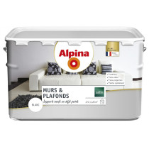 Peinture murs & plafonds Alpina 2,5L blanc satin - Fabrication française