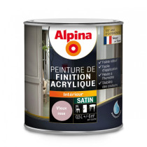 Peinture de finition acrylique Alpina 0,5L satin vieux rose - Fabrication française