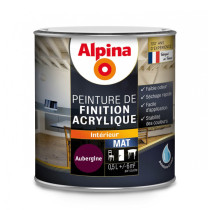 Peinture de finition acrylique Alpina 0,5L mat aubergine - Fabrication française