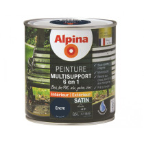 Peinture multi-supports 6 en 1 Alpina 0,5L satin encre - Fabrication française