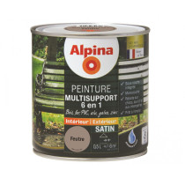 Peinture multi-supports 6 en 1 Alpina 0,5L satin feutre - Fabrication française
