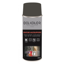 Peinture aérosol multisupport gris foncé RAL 7043 400ml Delkolor