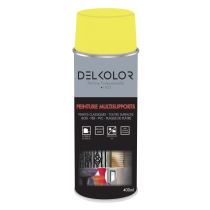 Peinture aérosol multisupport jaune citron RAL 1016 400ml Delkolor