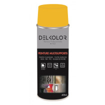 Peinture aérosol multisupport jaune colza RAL 1021 400ml Delkolor