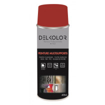 Peinture aérosol multisupport rouge RAL 3000 400ml Delkolor