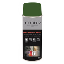 Peinture aérosol multisupport vert foncé RAL 6002 400ml Delkolor