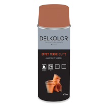 Peinture aérosol multisupport terracotta effet terre cuite 400ml Delkolor