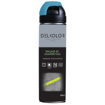 Peinture aérosol traçage de chantier bleu 500ml Delkolor