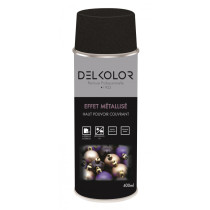 Peinture aérosol multisupport noir métallisé 400ml Delkolor