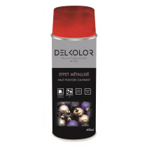 Peinture aérosol multisupport rouge métallisé 400ml Delkolor