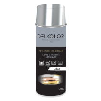 Peinture aérosol chromé argent 400ml Delkolor
