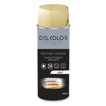 Peinture aérosol chromé or 400ml Delkolor