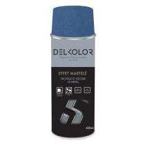 Peinture aérosol effet martelé bleu azur 400ml Delkolor