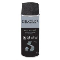 Peinture aérosol effet martelé anthracite 400ml Delkolor