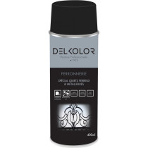 Peinture aérosol ferronnerie noir 400ml Delkolor