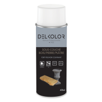 Peinture aérosol sous-couche bois, pierre, plâtre 400ml Delkolor