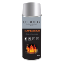 Peinture aérosol haute température aluminium 400ml Delkolor