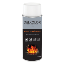 Peinture aérosol haute température blanc 400ml Delkolor